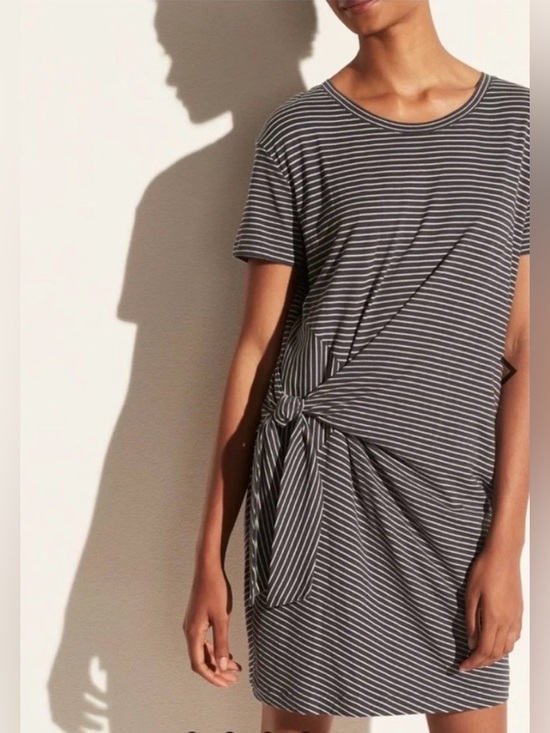 Vince Dresses & Skirts - Vince Side-Tie Striped T-Shirt Dress - Navy & White